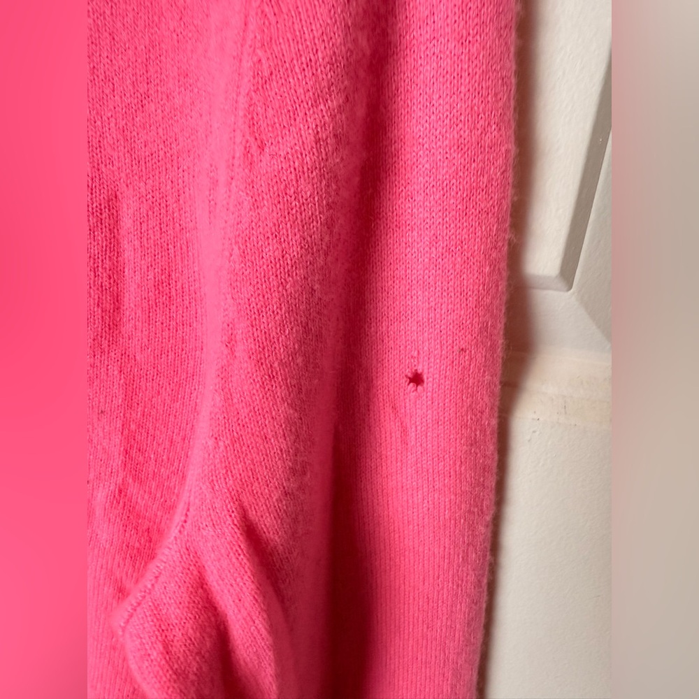 Lilly Pulitzer 100%‎ Cashmere Colorblock Sweater Pink & Camel Women’s M FLAW - Picture 7 of 8